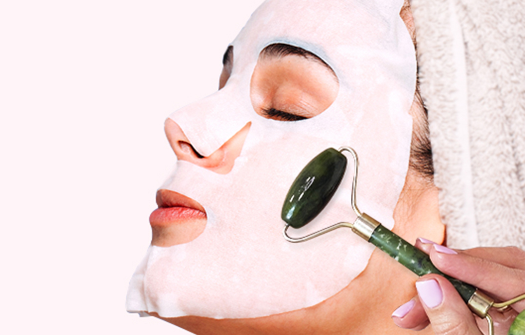 Sheet Mask + Jade Roller Face Massage